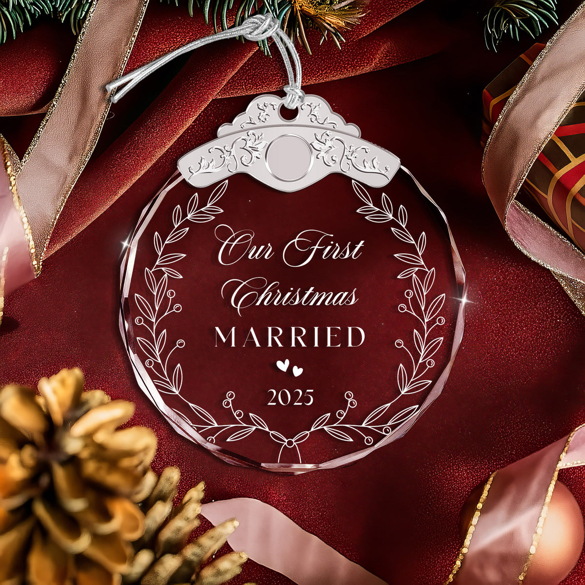 Engagement Gifts for Couples – Glass Ornament — view 4