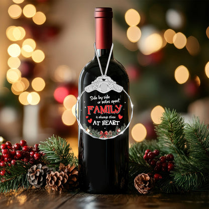 Family Is Always Close At Heart – Glass Ornament — view 6