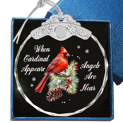 When Cardinal Appears – Glass Ornament