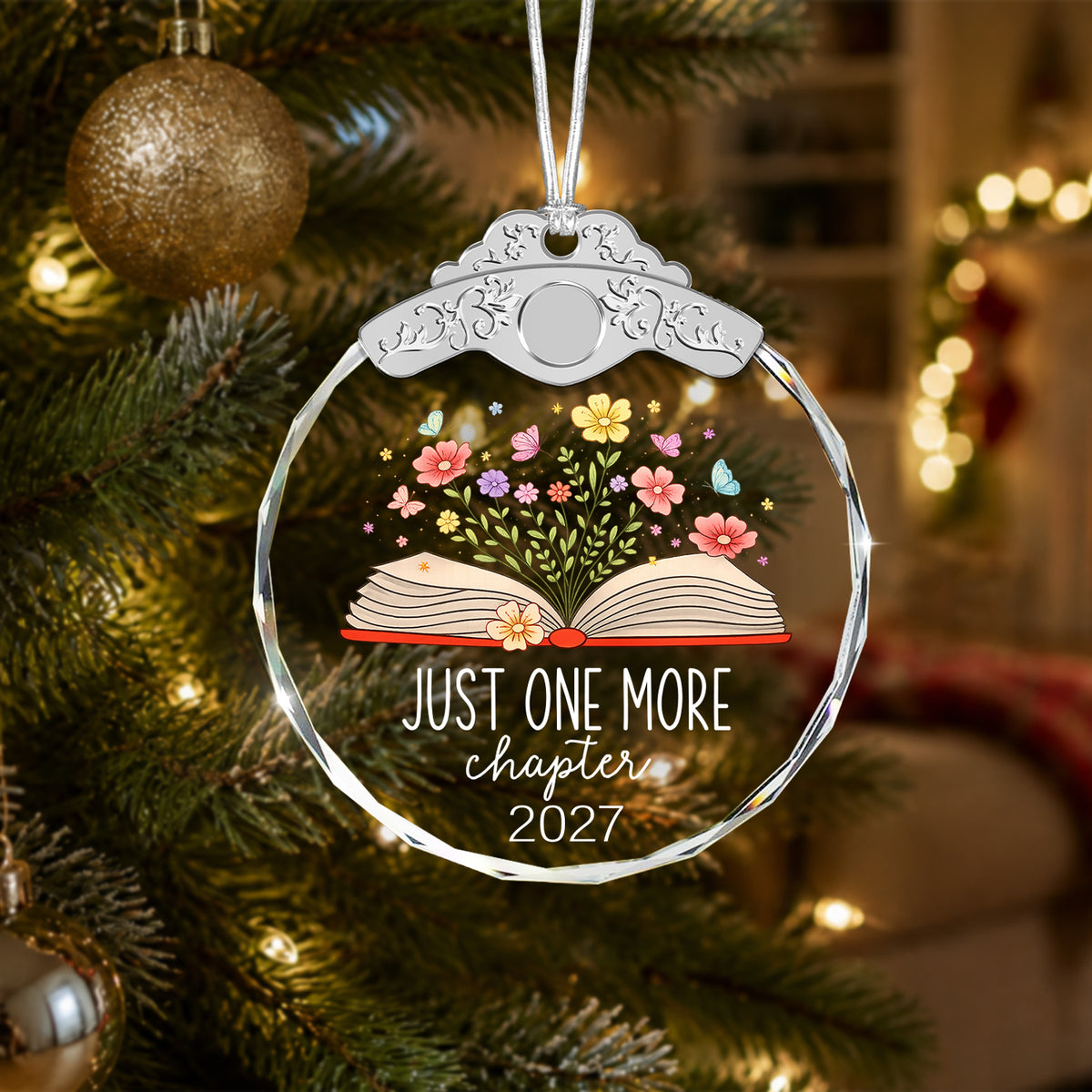 Book Lovers Glass Ornament 2027 – Literary Reading Keepsake for Bibliophiles, — view 2