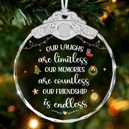 Our Friendship is Endless – Glass Ornament — view 2