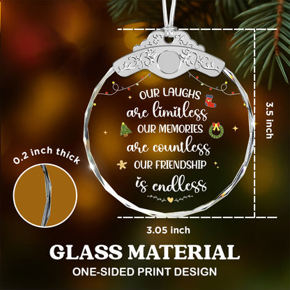 Our Friendship is Endless – Glass Ornament — view 3