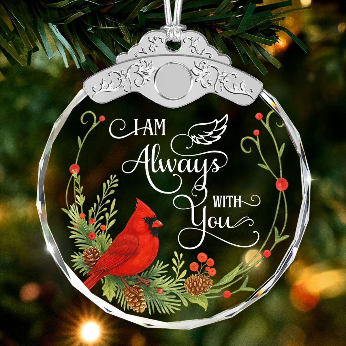 I Am Always With You – Glass Ornament — view 2