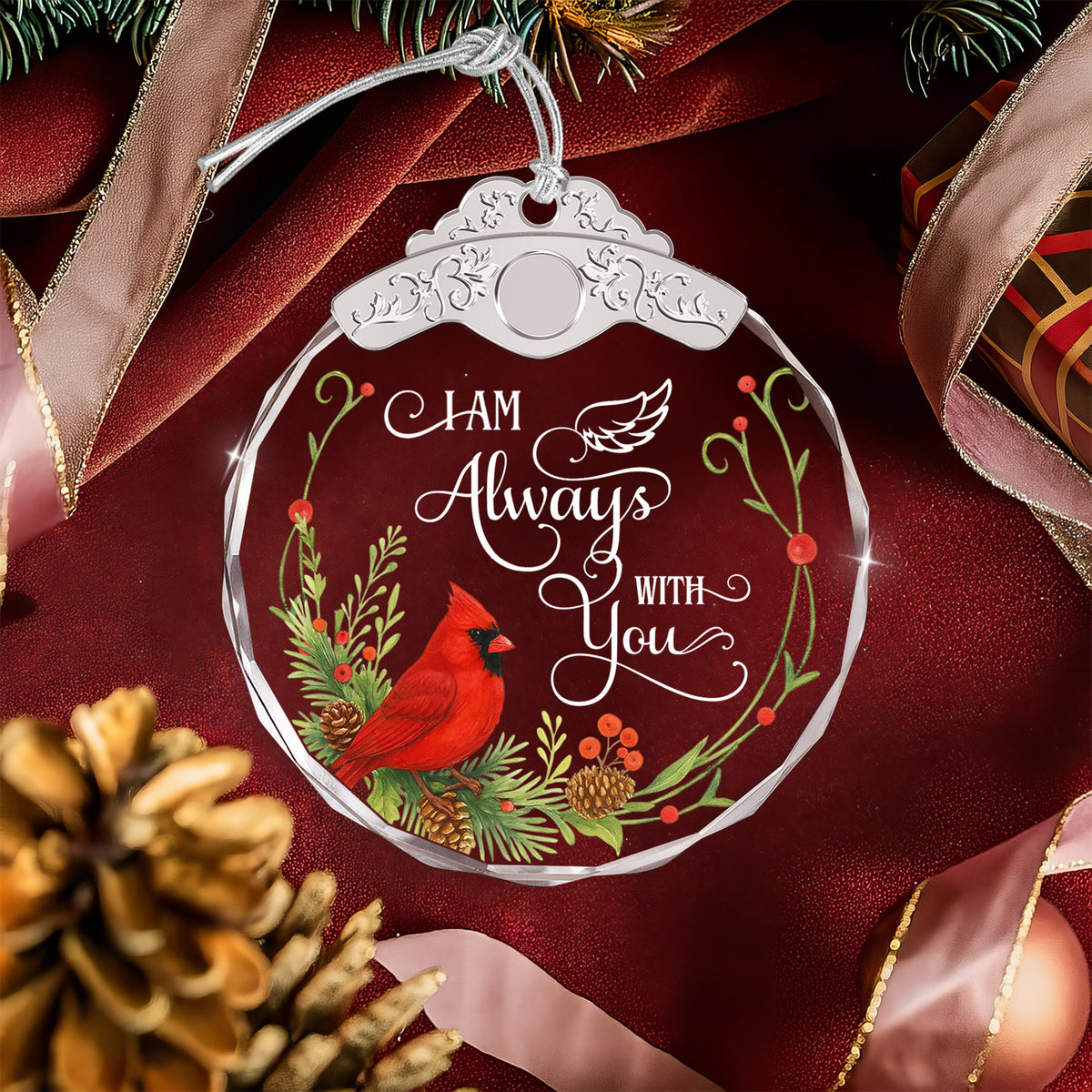 I Am Always With You – Glass Ornament — view 4
