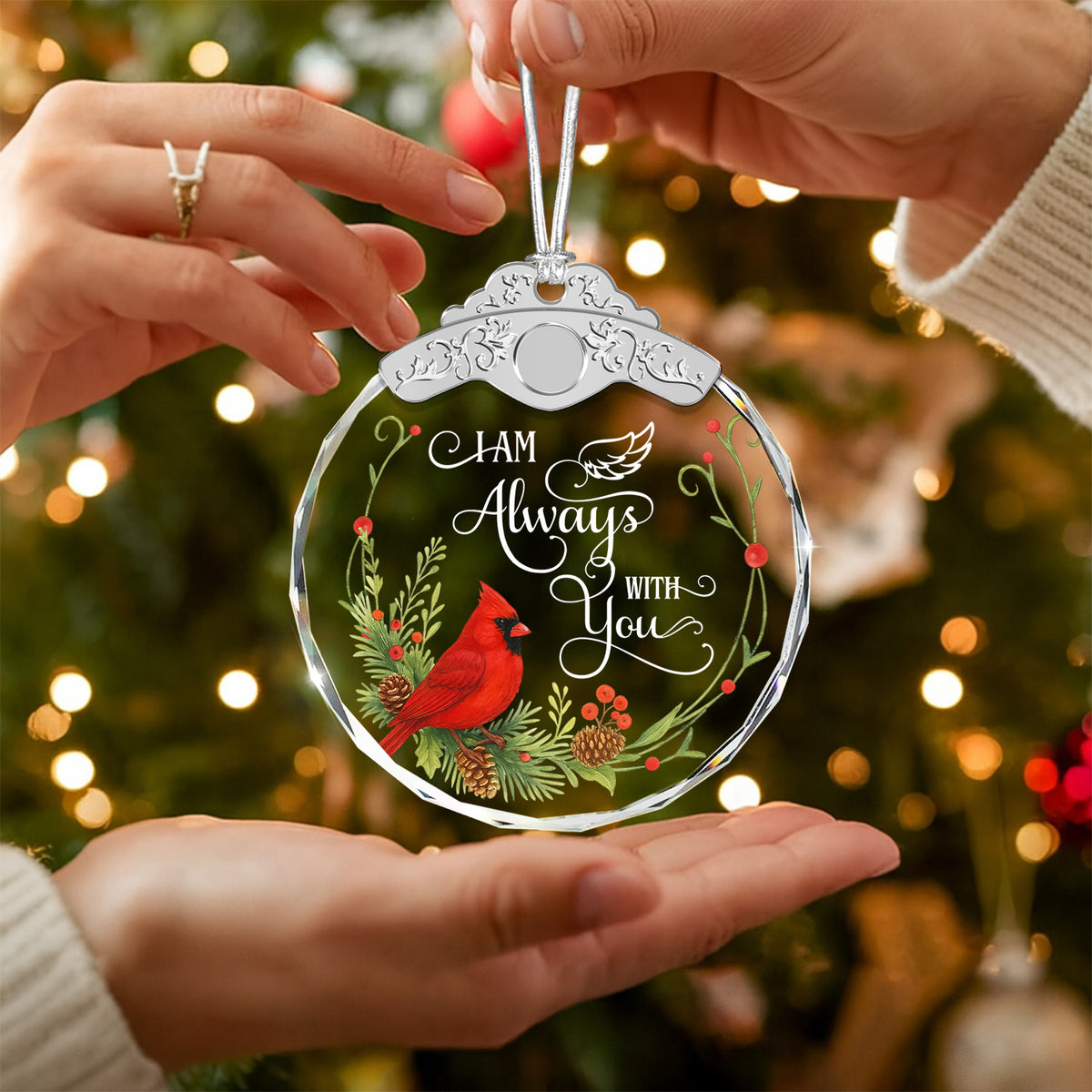 I Am Always With You – Glass Ornament — view 5