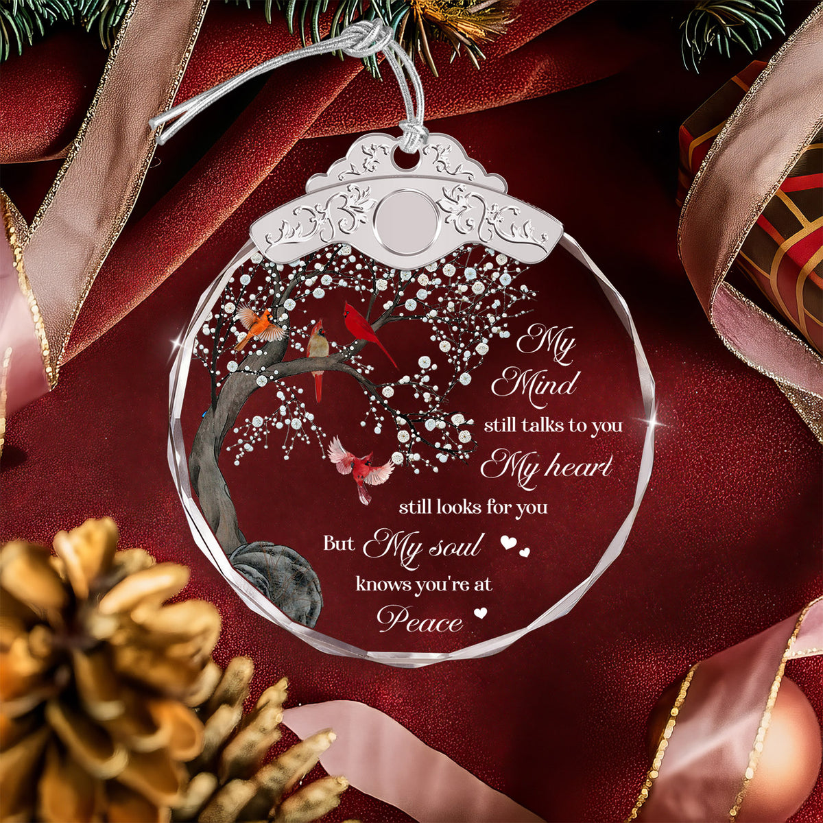 My Soul Knows You'Re At Peace – Glass Ornament — view 4