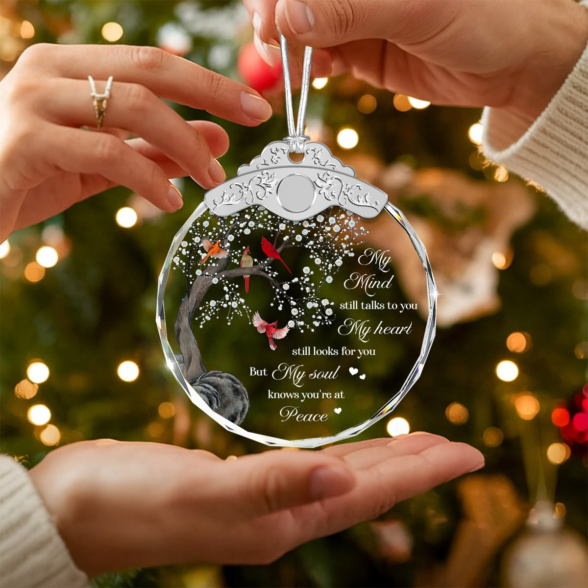 My Soul Knows You'Re At Peace – Glass Ornament — view 5