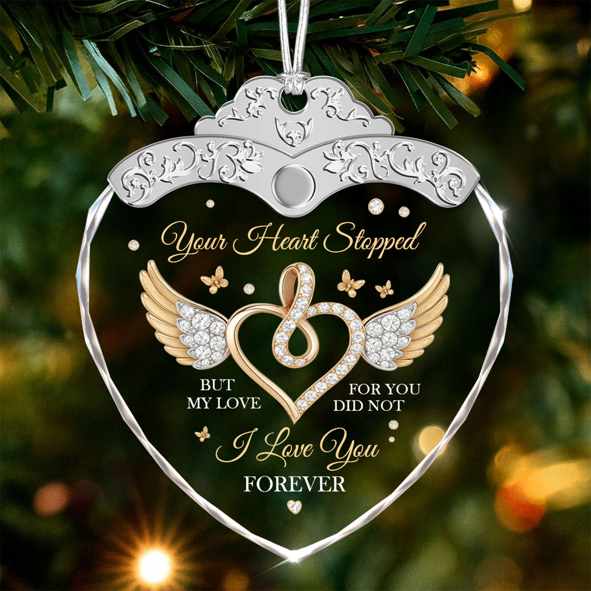 I Love You Forever – Glass Ornament — view 2