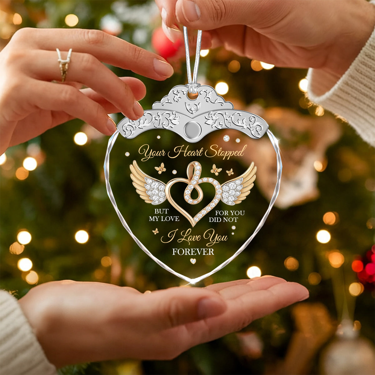 I Love You Forever – Glass Ornament — view 5