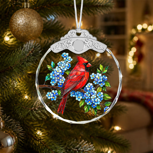 Cardinal Glass Ornament – Stained Glass Style Memorial Keepsake for Loss of — view 2
