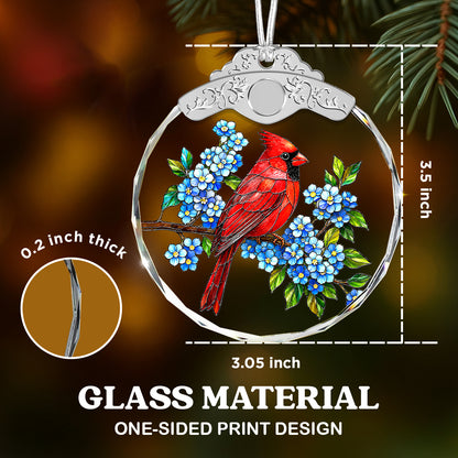 Cardinal Glass Ornament – Stained Glass Style Memorial Keepsake for Loss of — view 3
