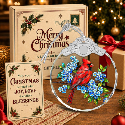 Cardinal Glass Ornament – Stained Glass Style Memorial Keepsake for Loss of — view 4