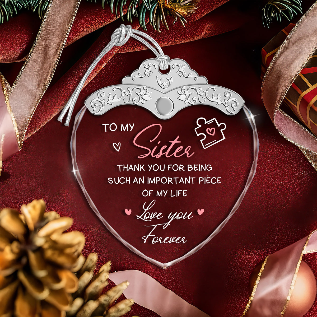 Gifts from Sister – Glass Ornament — view 4