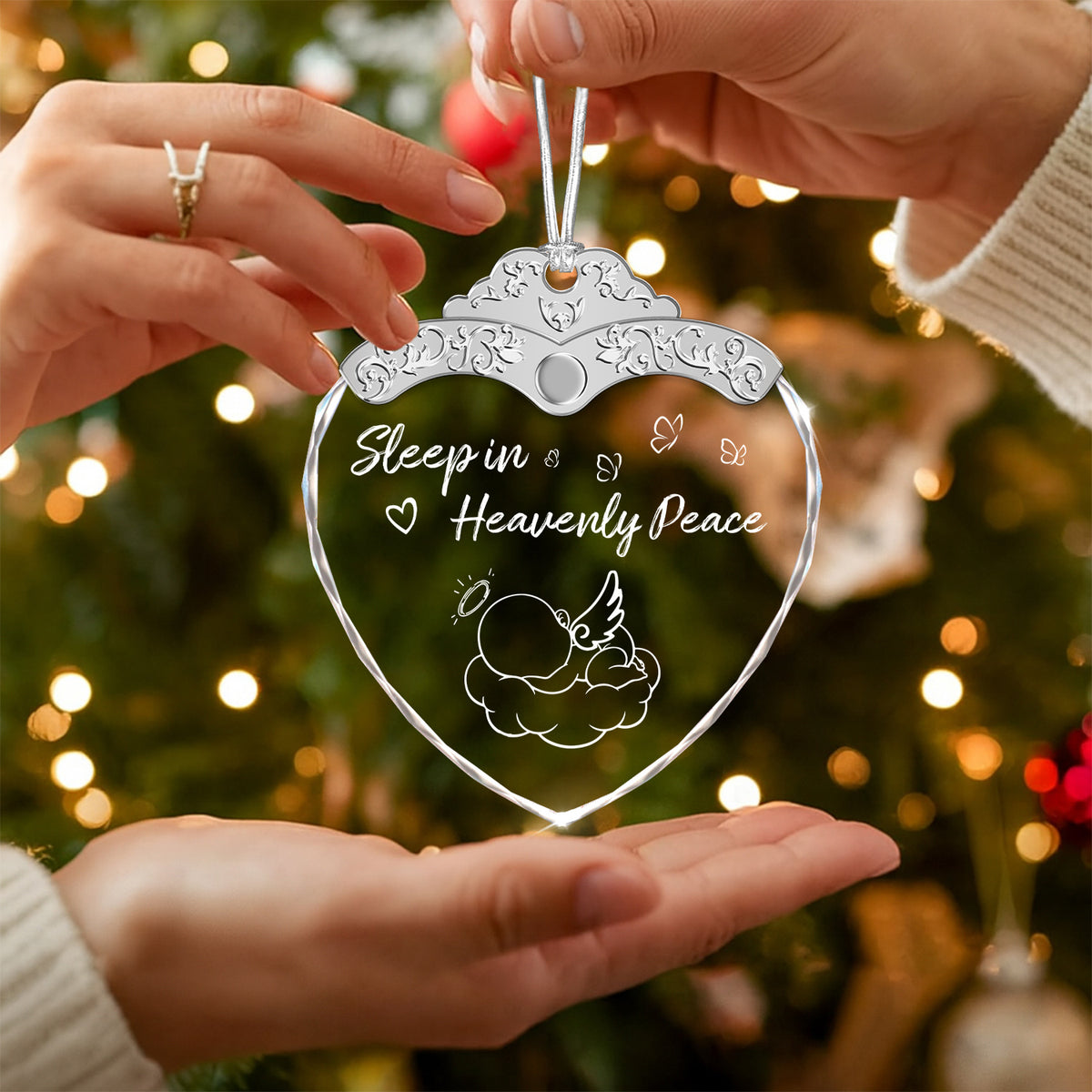 Sleep In Heavenly Peace – Glass Ornament — view 5