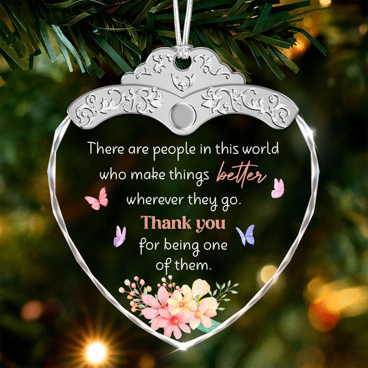 Thank You for being one of them – Glass Ornament — view 2