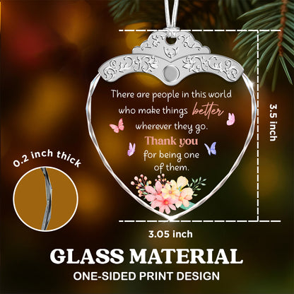 Thank You for being one of them – Glass Ornament — view 3