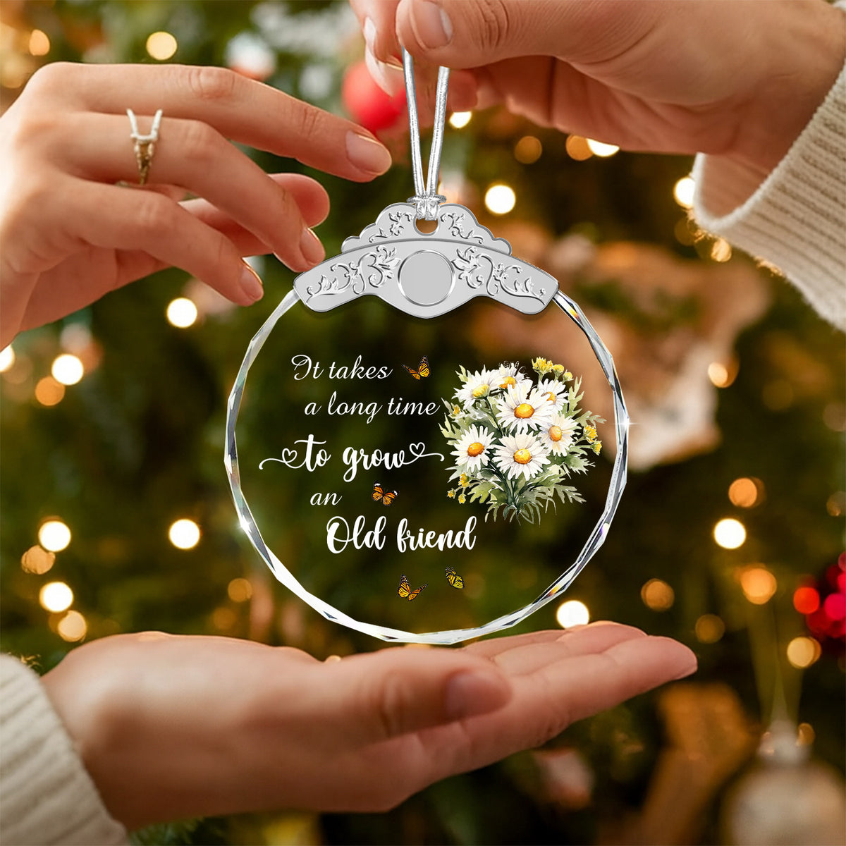 Friendship Gifts for Women – Christmas Glass Ornament — view 5