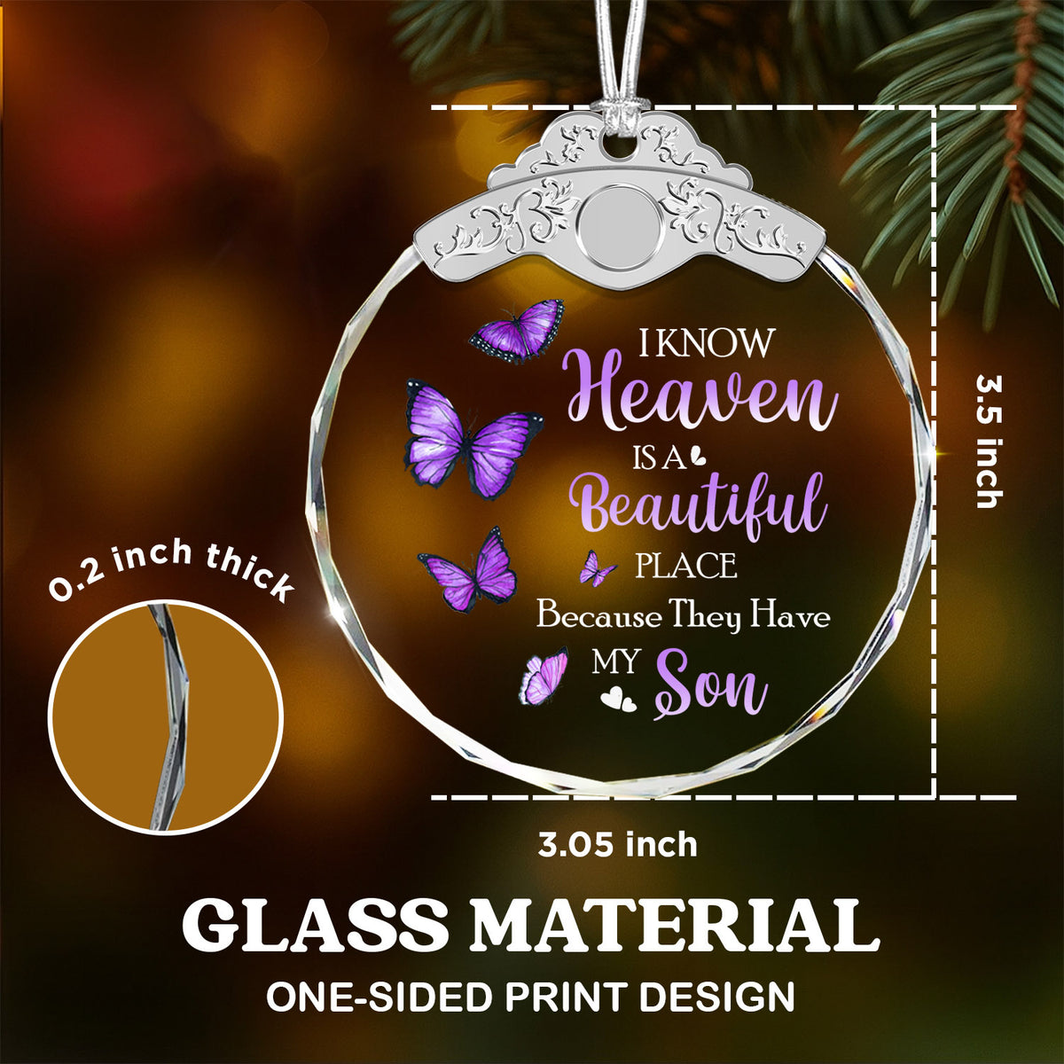 They Have My Son – Glass Ornament — view 3
