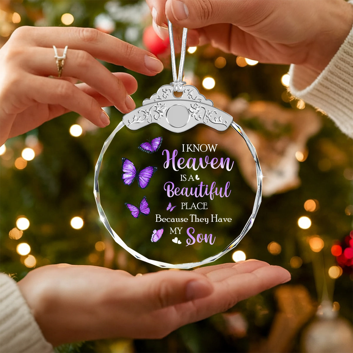 They Have My Son – Glass Ornament — view 5