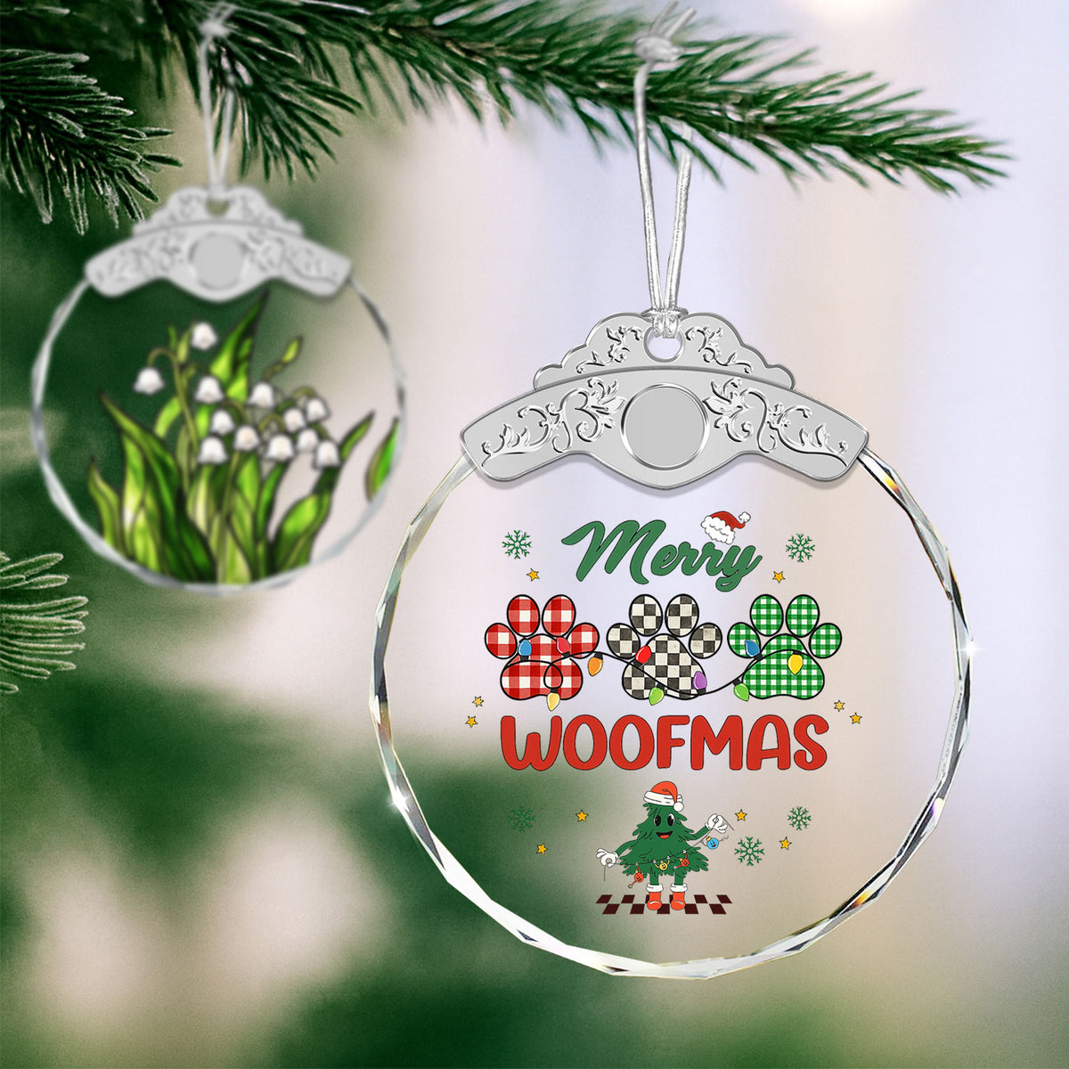 Merry Woofmas – Glass Ornament — view 4