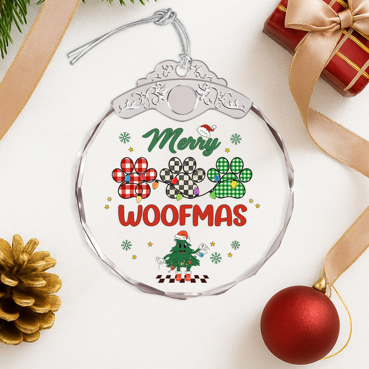 Merry Woofmas – Glass Ornament — view 5