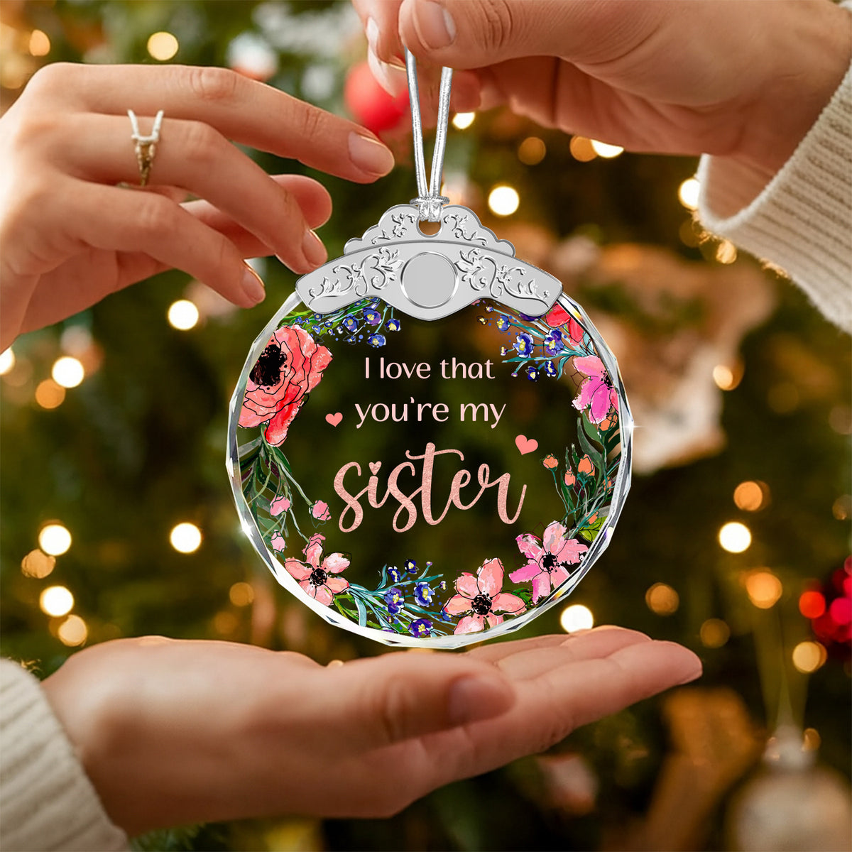Gifts from Sister – Glass Ornament — view 5