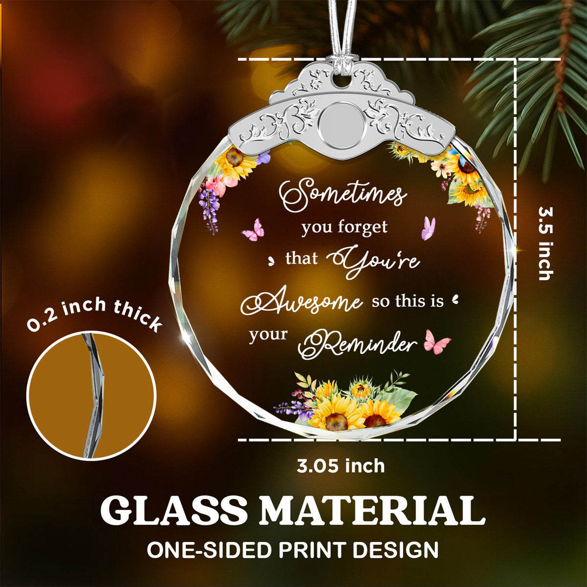 You'Re Awesome – Glass Ornament — view 3