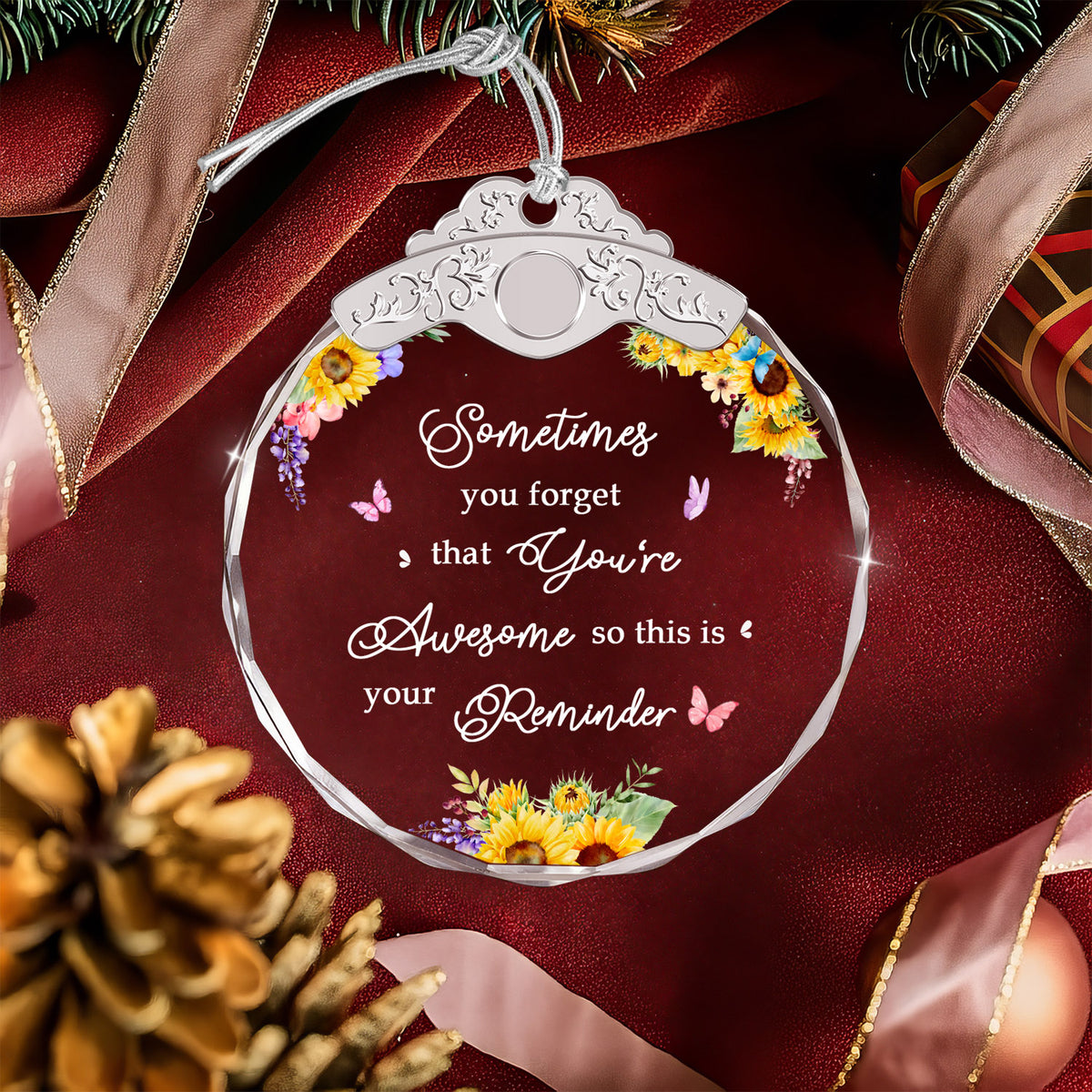You'Re Awesome – Glass Ornament — view 4