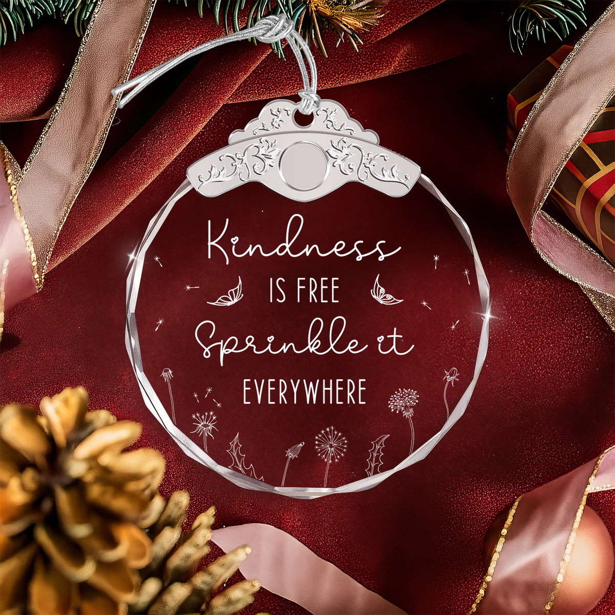 Kindness – Glass Ornament — view 4
