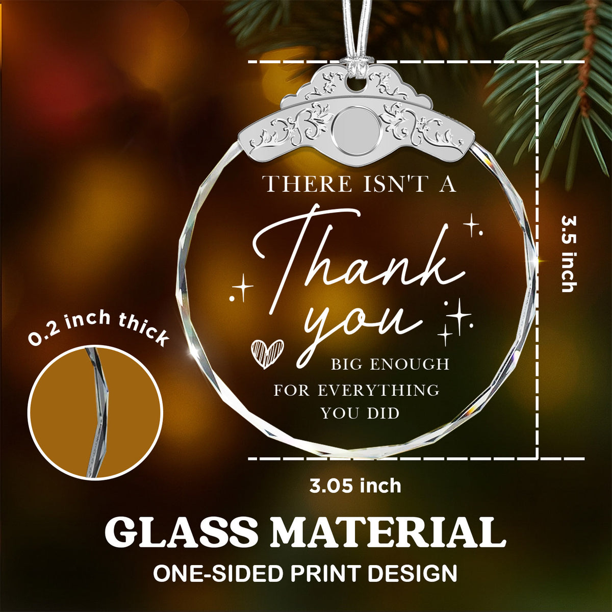 Thank You – Glass Ornament — view 3