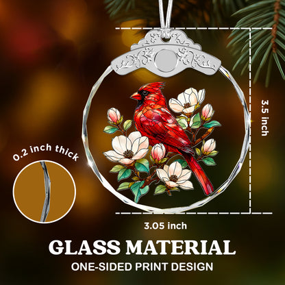 Cardinal Glass Ornament – Red Bird Tribute Decoration for Family Member, — view 3