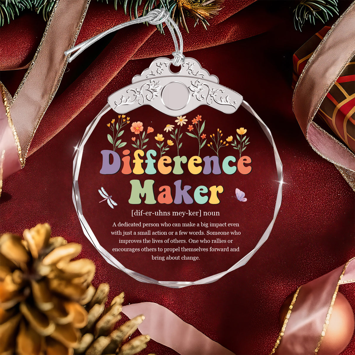 Difference Maker – Glass Ornament — view 4