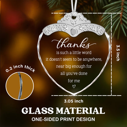 Thanks – Glass Ornament — view 3