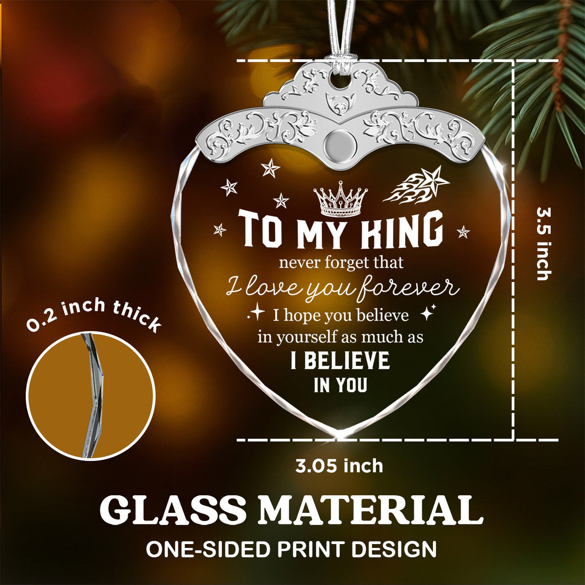 Gifts for Boyfriend – Christmas Glass Ornament — view 3