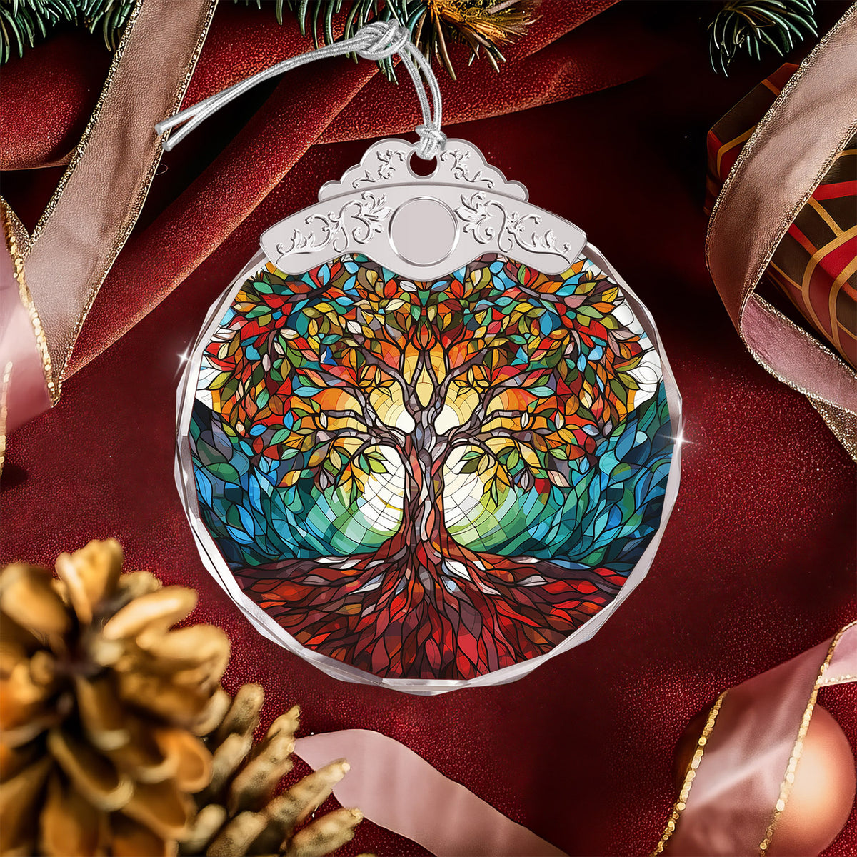 Tree of Life Ornament – Christmas Glass Ornament — view 4