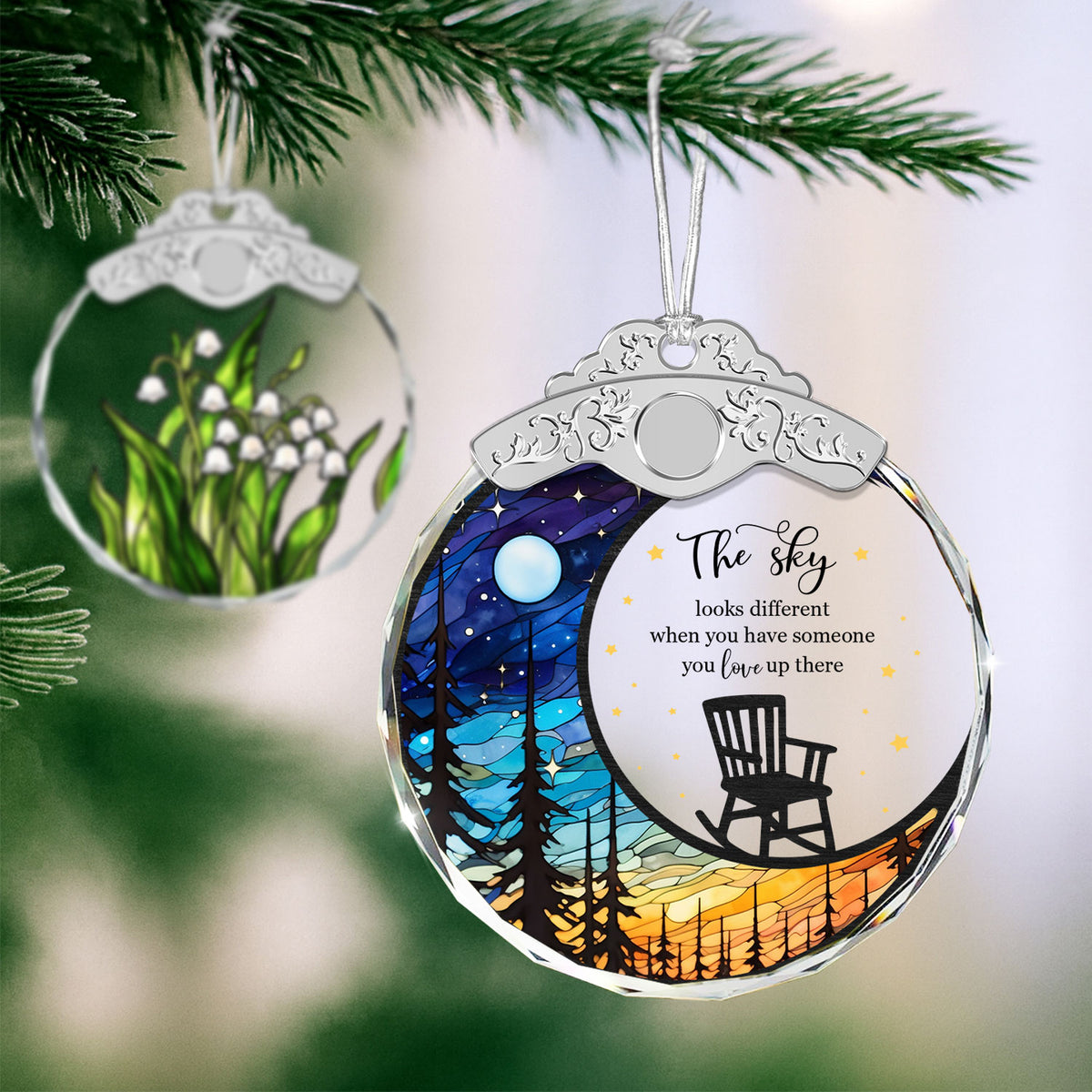 The Sky Looks Difference – Glass Ornament — view 4