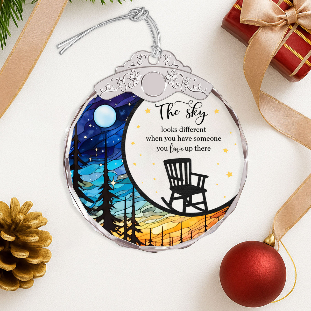 The Sky Looks Difference – Glass Ornament — view 5