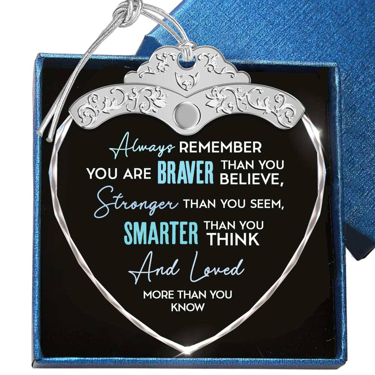 Braver Stronger Smarter Than You Think – Glass Ornament