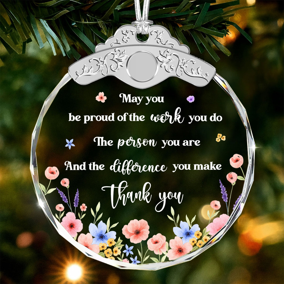 Be Proud Of The Work You Do – Glass Ornament — view 2