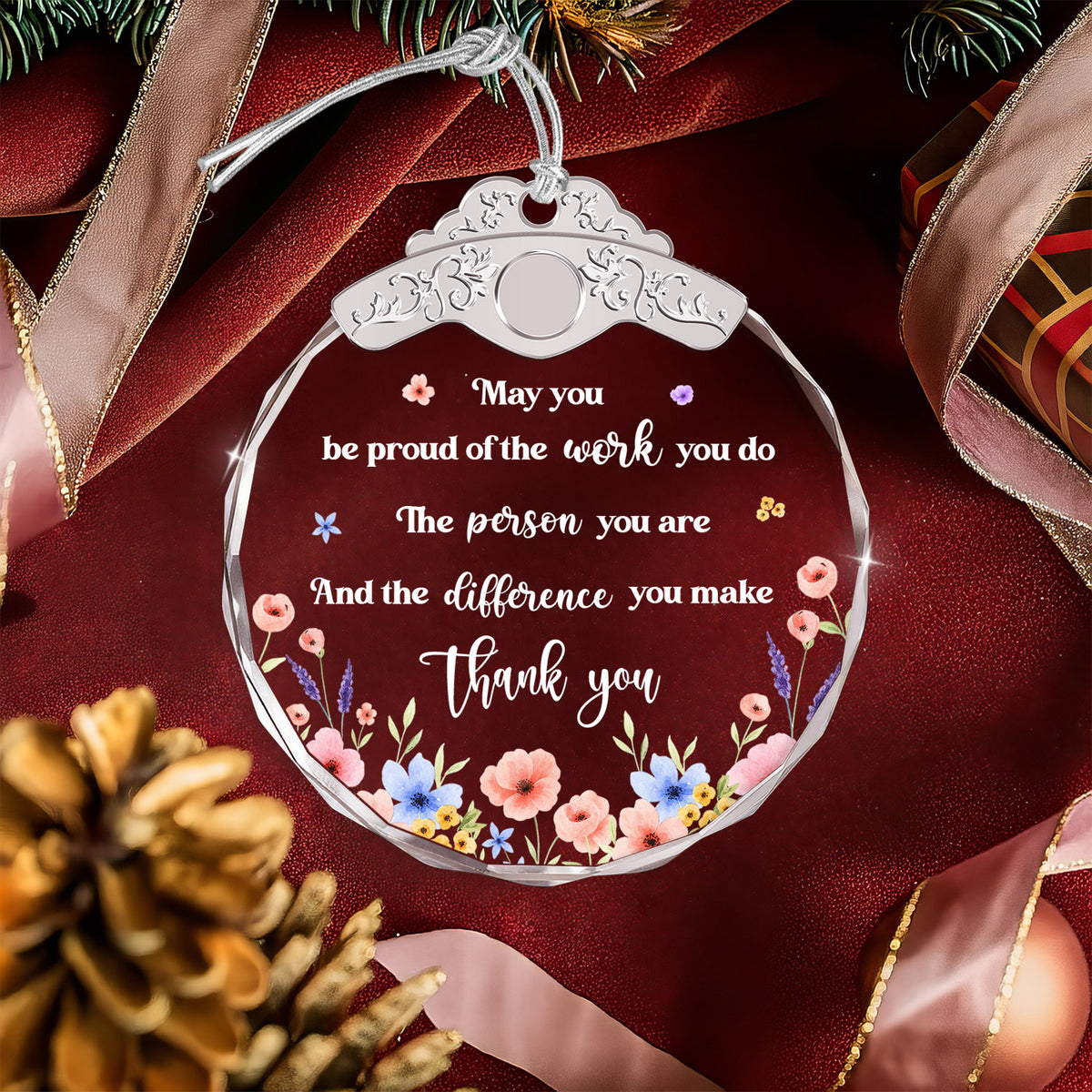 Be Proud Of The Work You Do – Glass Ornament — view 4