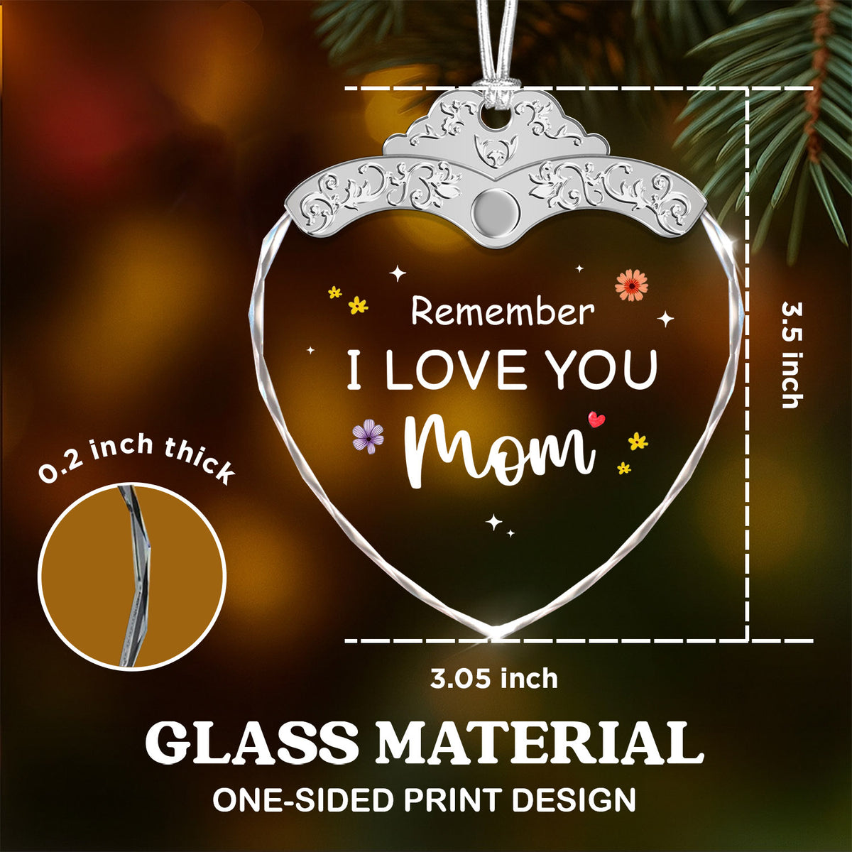 Gifts for Mom – Glass Ornament — view 3