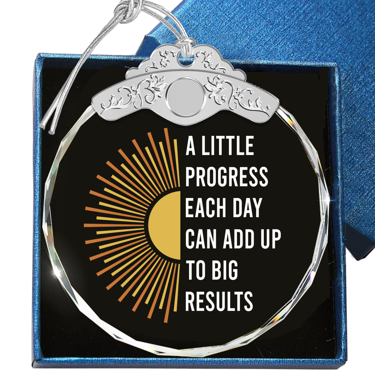 A Little Progress Each Day – Glass Ornament
