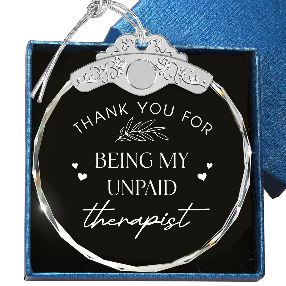 My Unpaid Therapist – Glass Ornament