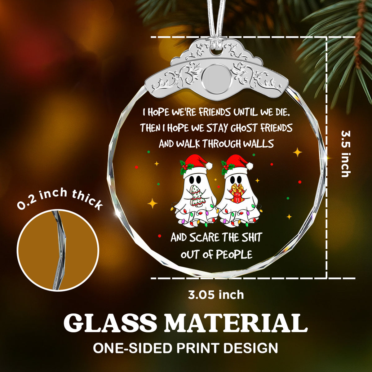 Funny Friendship Ornaments for Friends – Ghost Ornament for Besties BFF Sisters — view 3