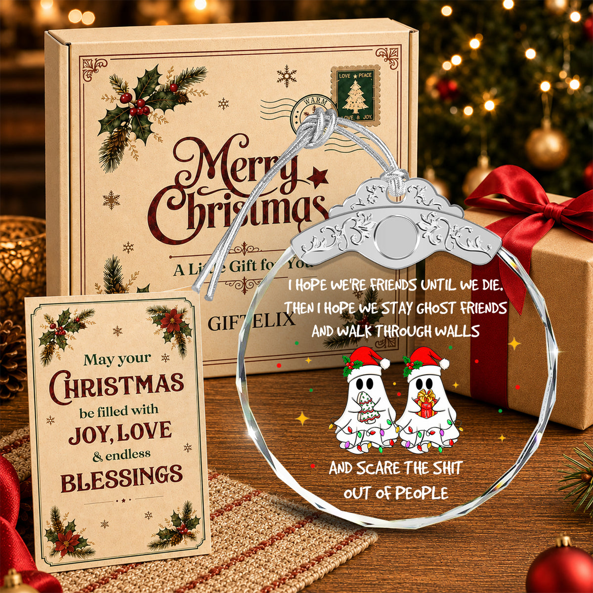 Funny Friendship Ornaments for Friends – Ghost Ornament for Besties BFF Sisters — view 4