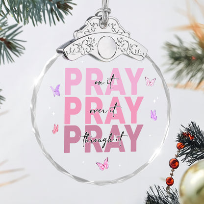 Pray – Glass Ornament — view 3