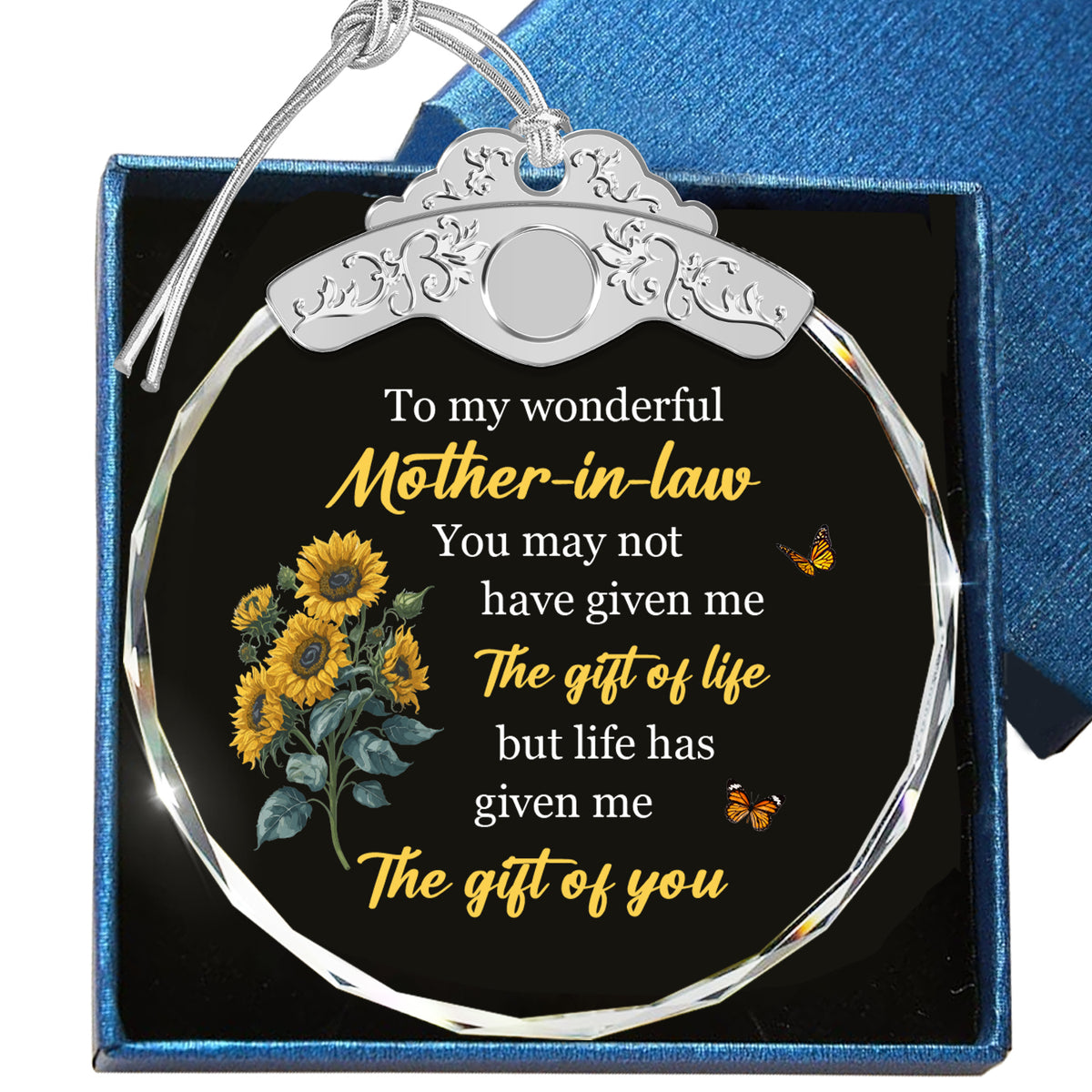 To my wonderful Mother-in-law – Glass Ornament