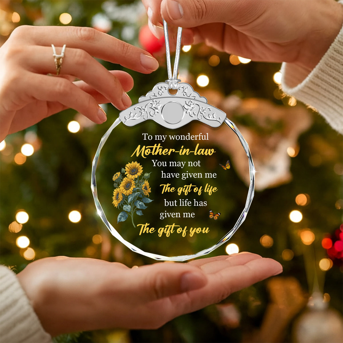 To my wonderful Mother-in-law – Glass Ornament — view 5