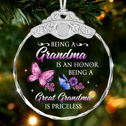 Great Grandmother Gift – Christmas Glass Ornament — view 2