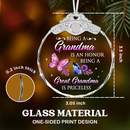 Great Grandmother Gift – Christmas Glass Ornament — view 3
